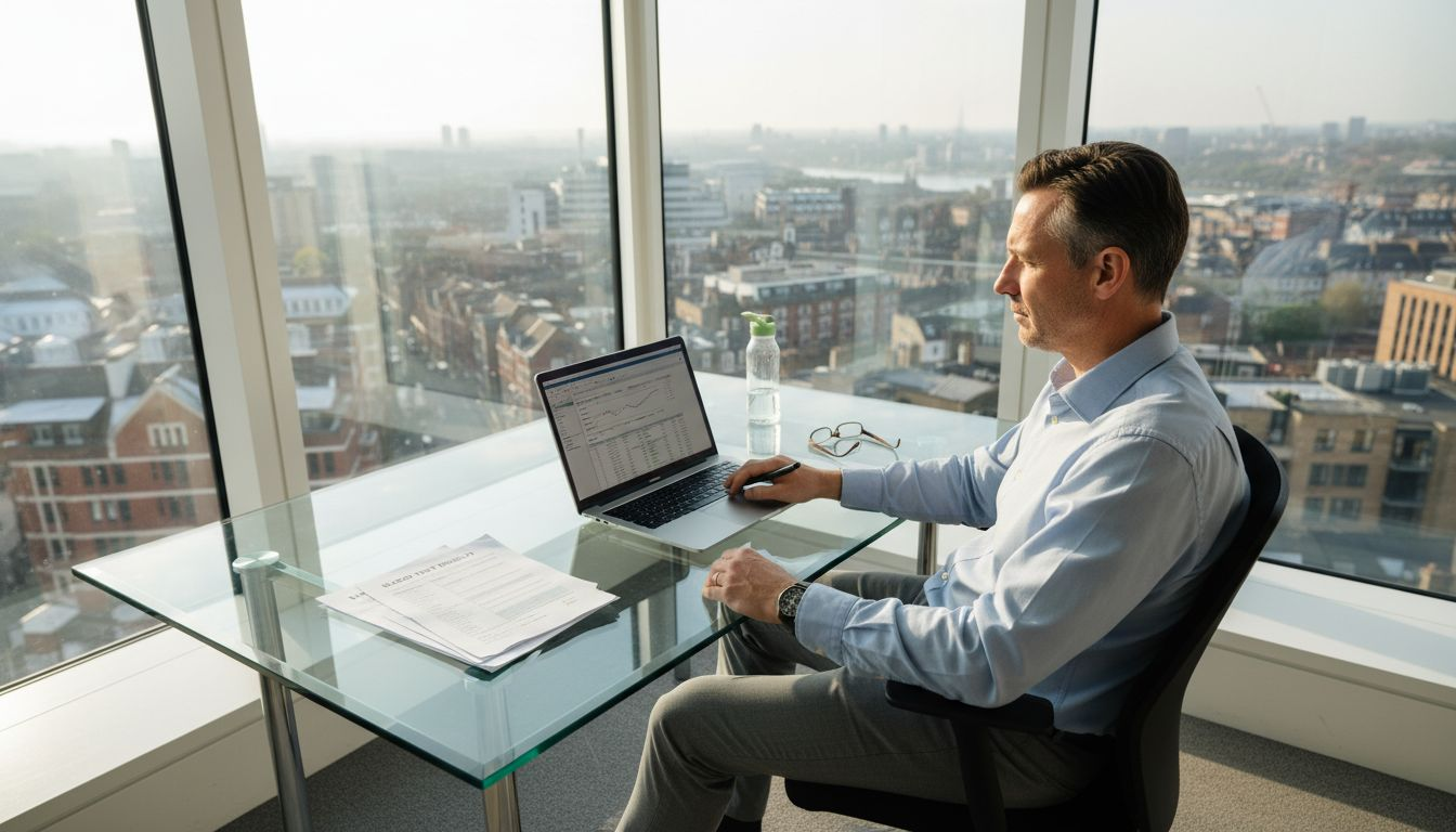 Executive reviewing metabolic health spreadsheet