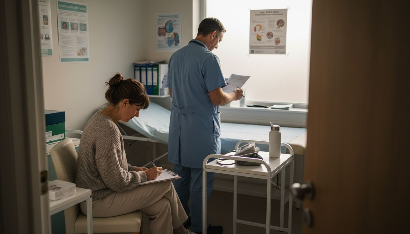 Patient and doctor in functional health clinic