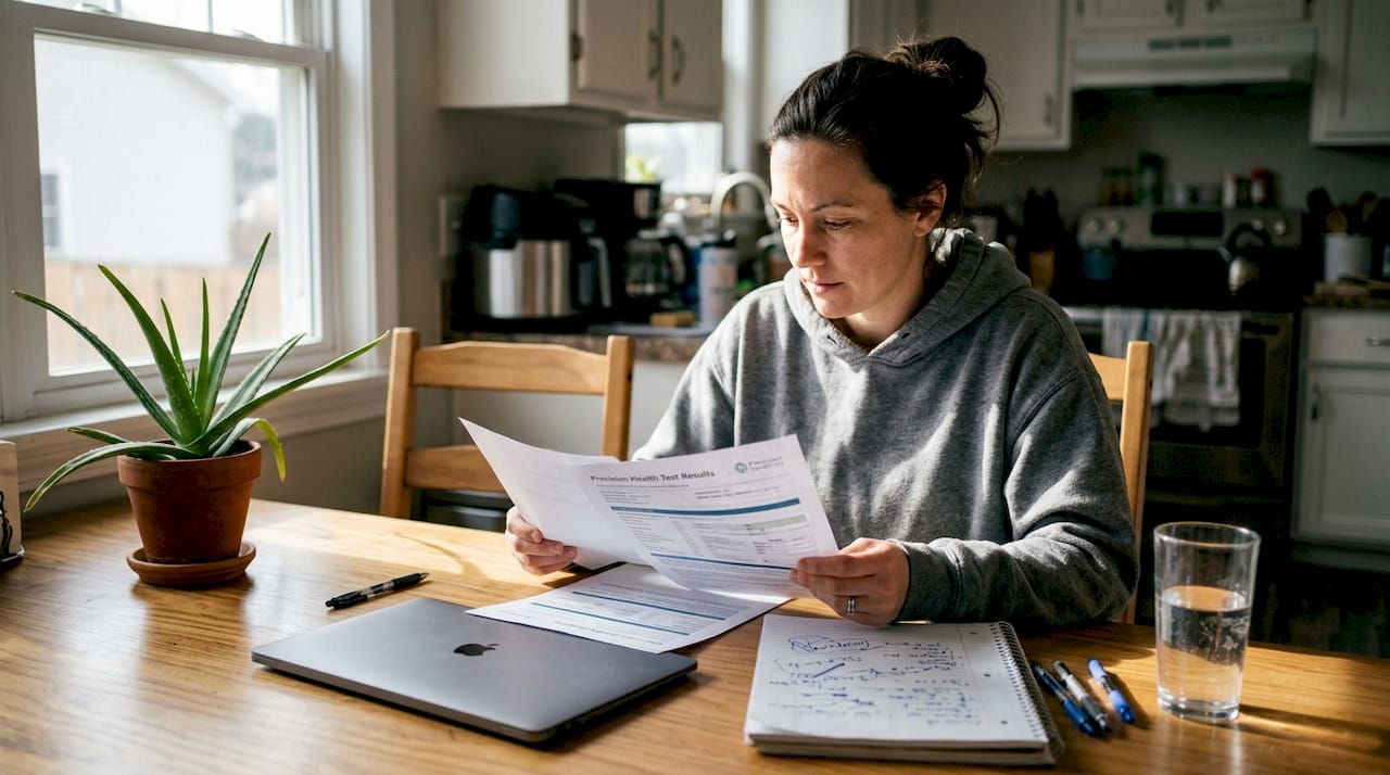 Woman reviewing personalised health reports