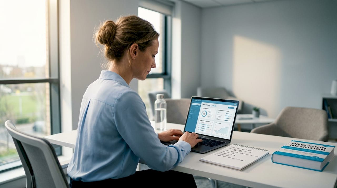Nutritionist reviewing personalised diet profile